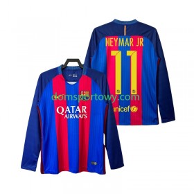 Koszulka FC Barcelona Neymar JR 11 2016 2017 Retro Domowe Koszulki Piłkarskie Długi Rękaw
